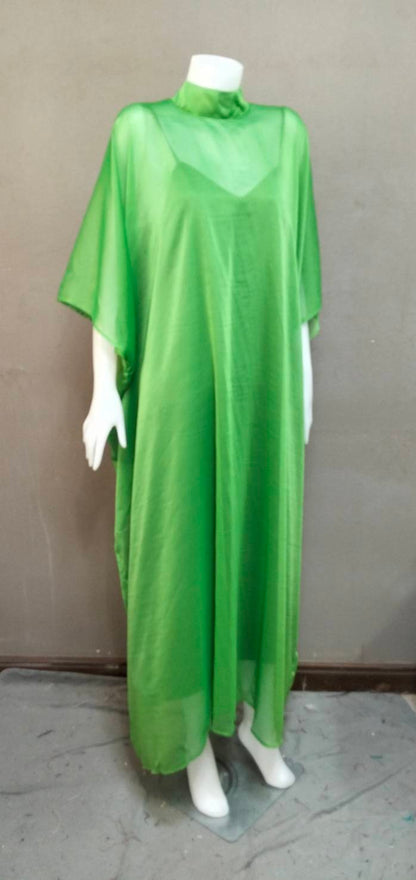 MARAYA High Neck Kaftan Shift Evening Maxi dress (With Slip Dress)
