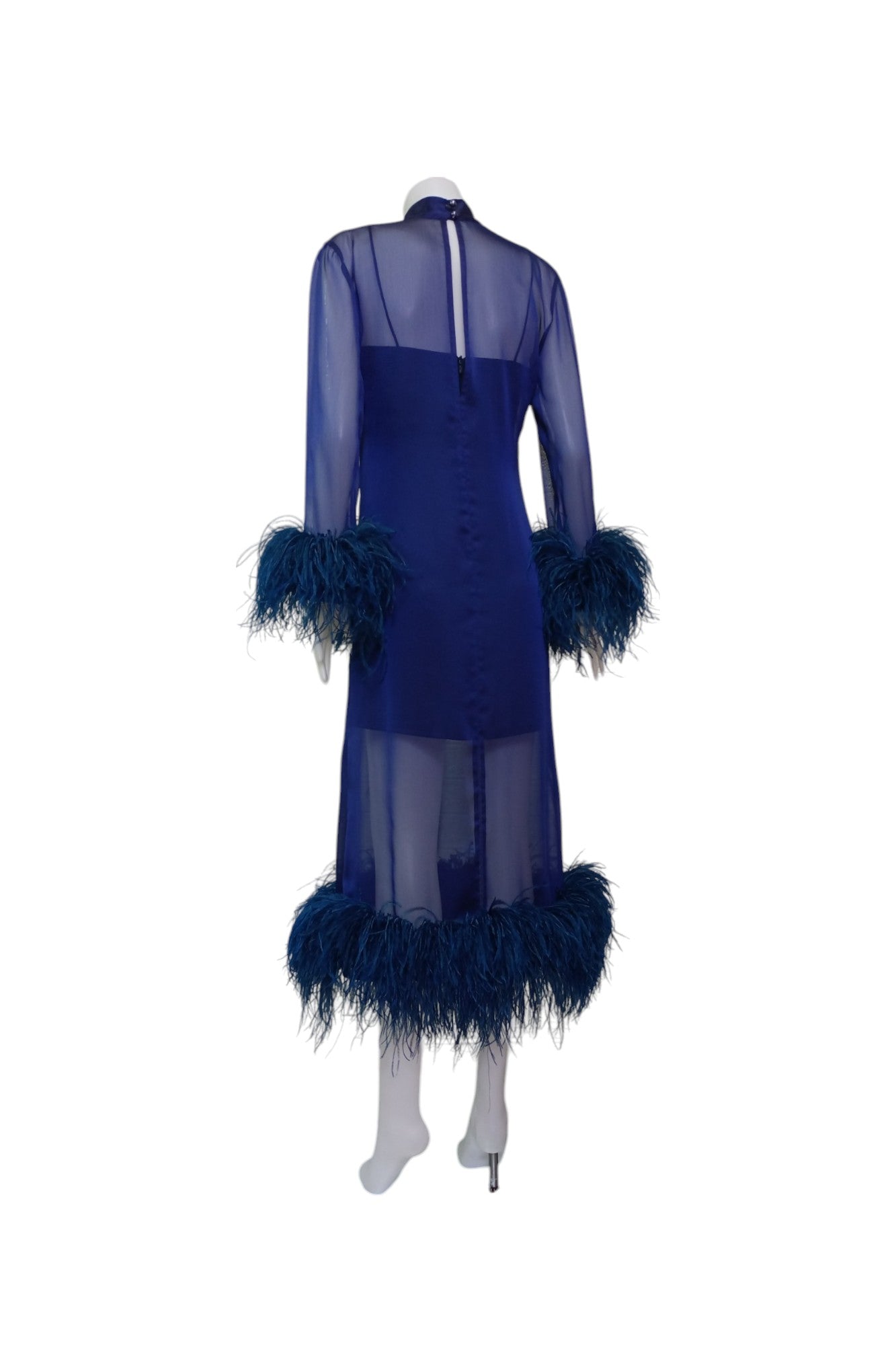 MARAYA Navy Blue Long sleeve maxi dress