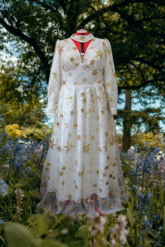 MARAYA Plus Size Wedding Maxi dress,Embroidery Star, Plus Size white lace dress,lace bridal gown,custom wedding dress,Long sleeve wedding dresses