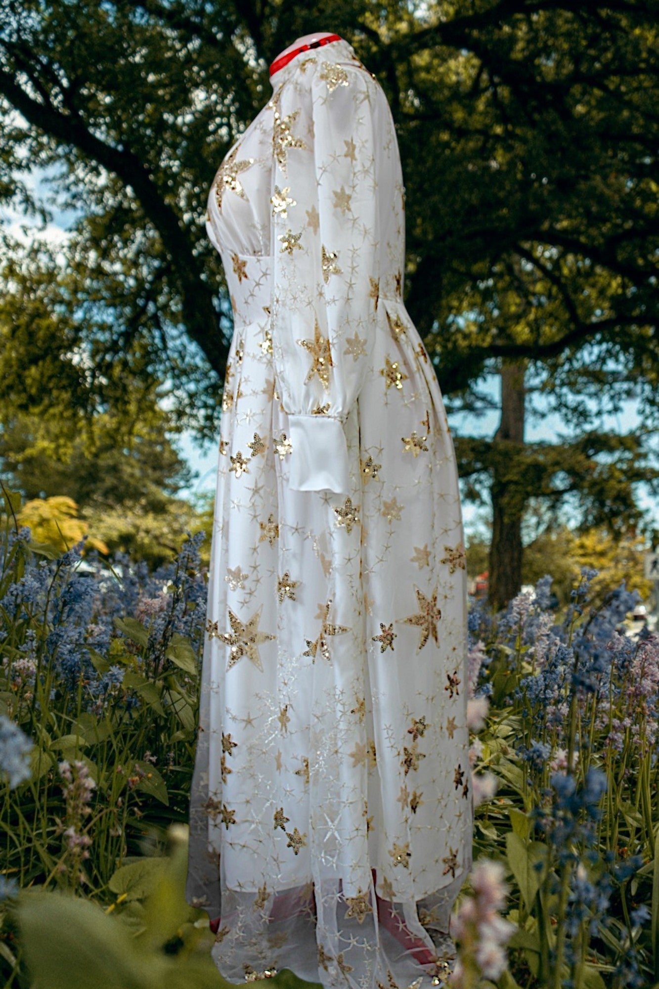 MARAYA Plus Size Wedding Maxi dress,Embroidery Star, Plus Size white lace dress,lace bridal gown,custom wedding dress,Long sleeve wedding dresses