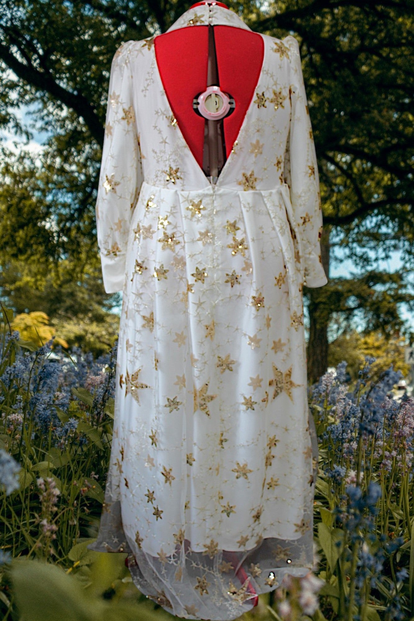 MARAYA Plus Size Wedding Maxi dress,Embroidery Star, Plus Size white lace dress,lace bridal gown,custom wedding dress,Long sleeve wedding dresses