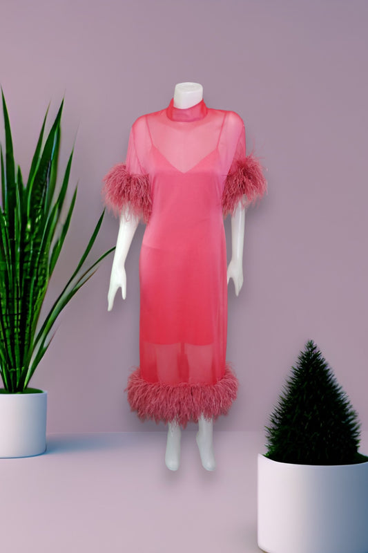 MARAYA Red Wine Short Sleeve Maxi Dress