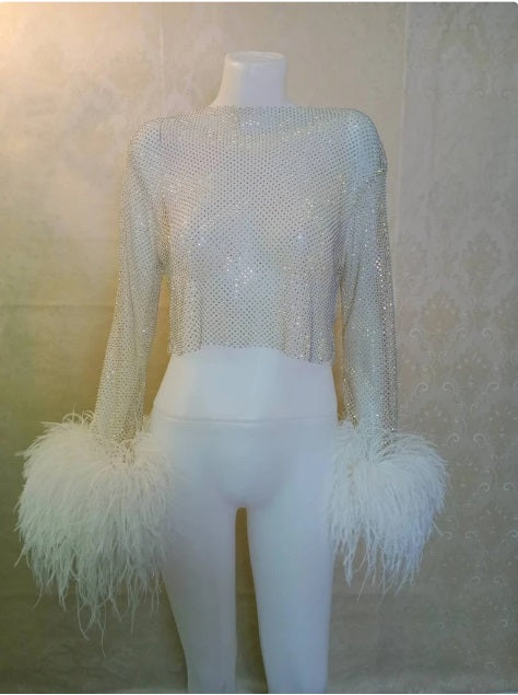 MARAYA Sparkle Crop Top & Long Pant