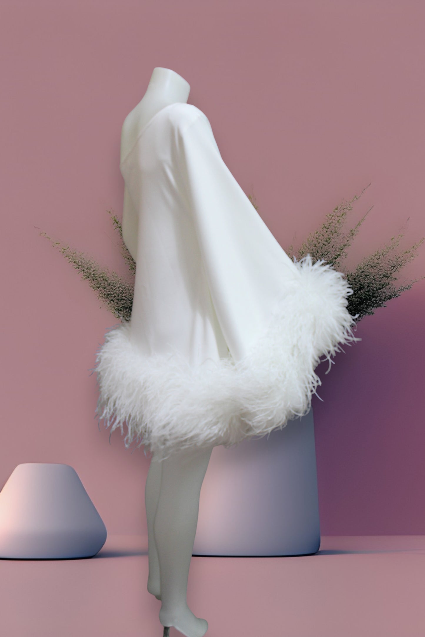 MARAYA White One-Shoulder Mini Dress