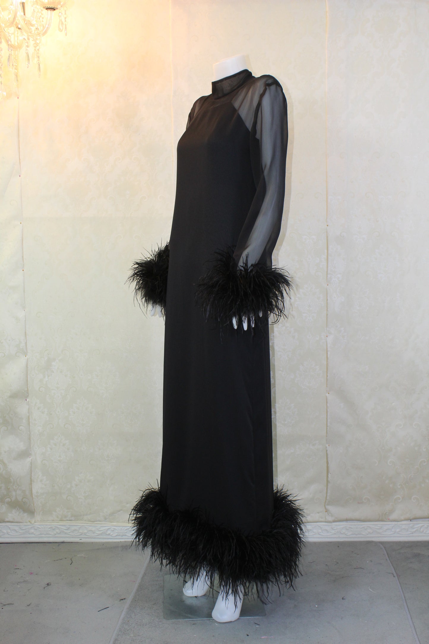 MARAYA Black Long sleeve maxi dress (Size US12 - Plus size).
