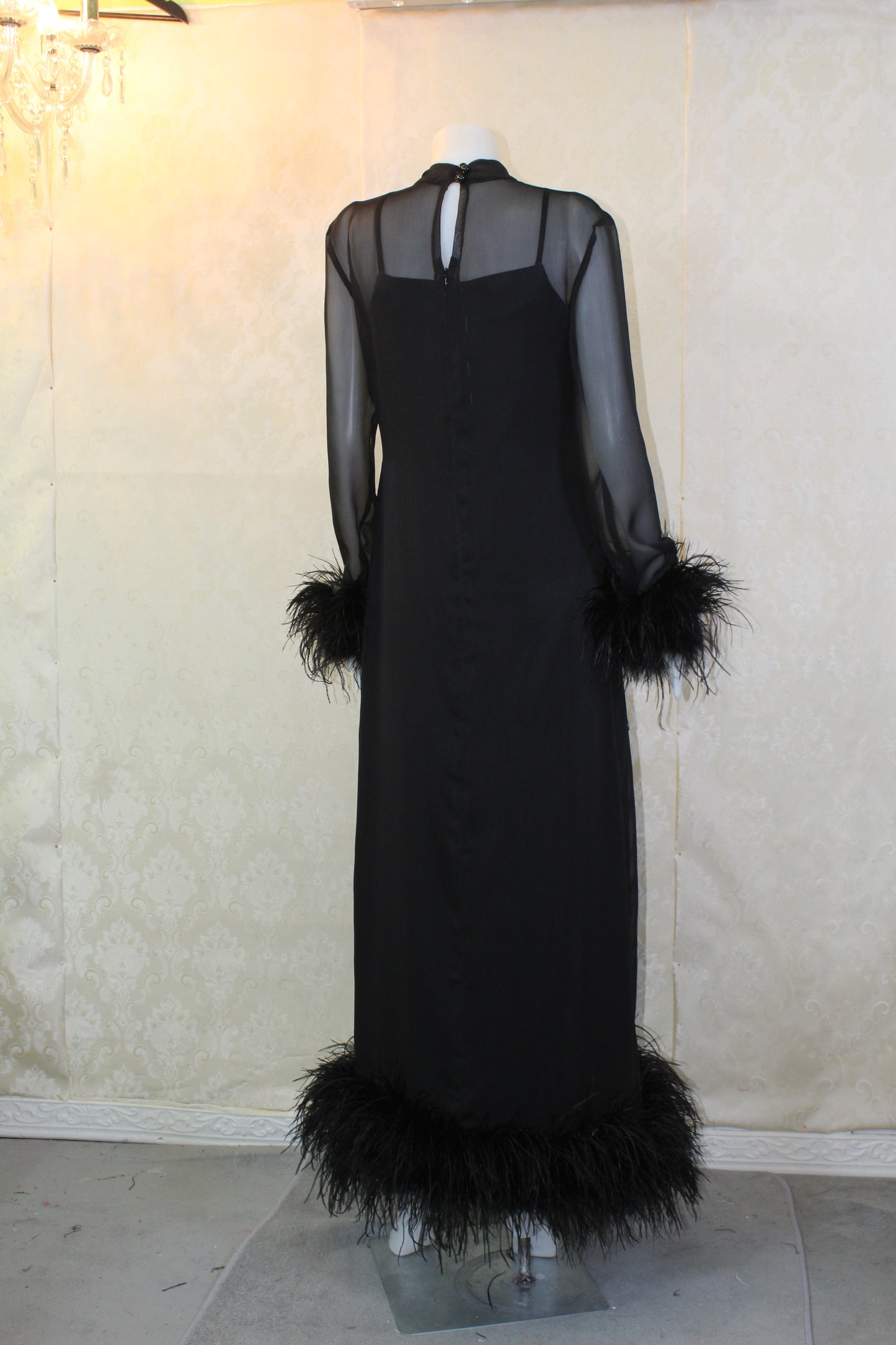MARAYA Black Long sleeve maxi dress (Size US12 - Plus size).