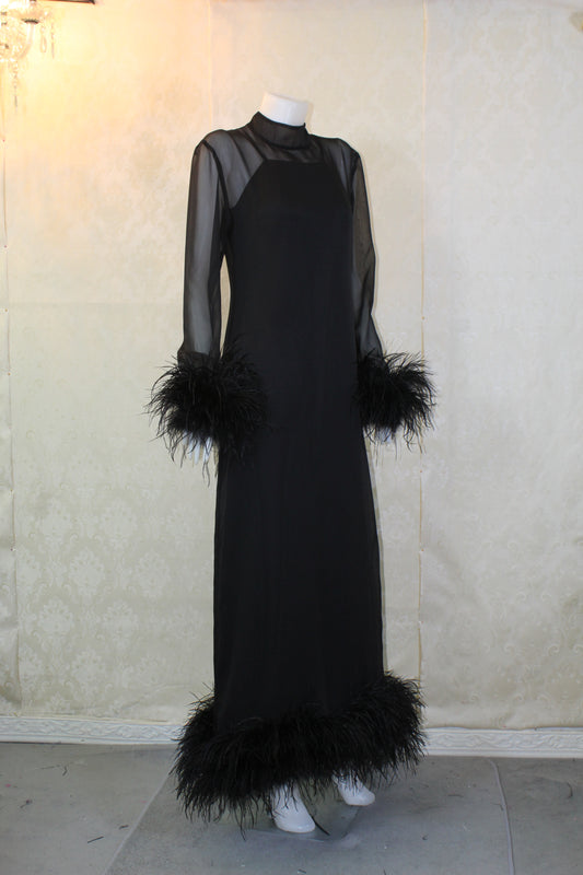 MARAYA Black Long sleeve maxi dress (Size US12 - Plus size).