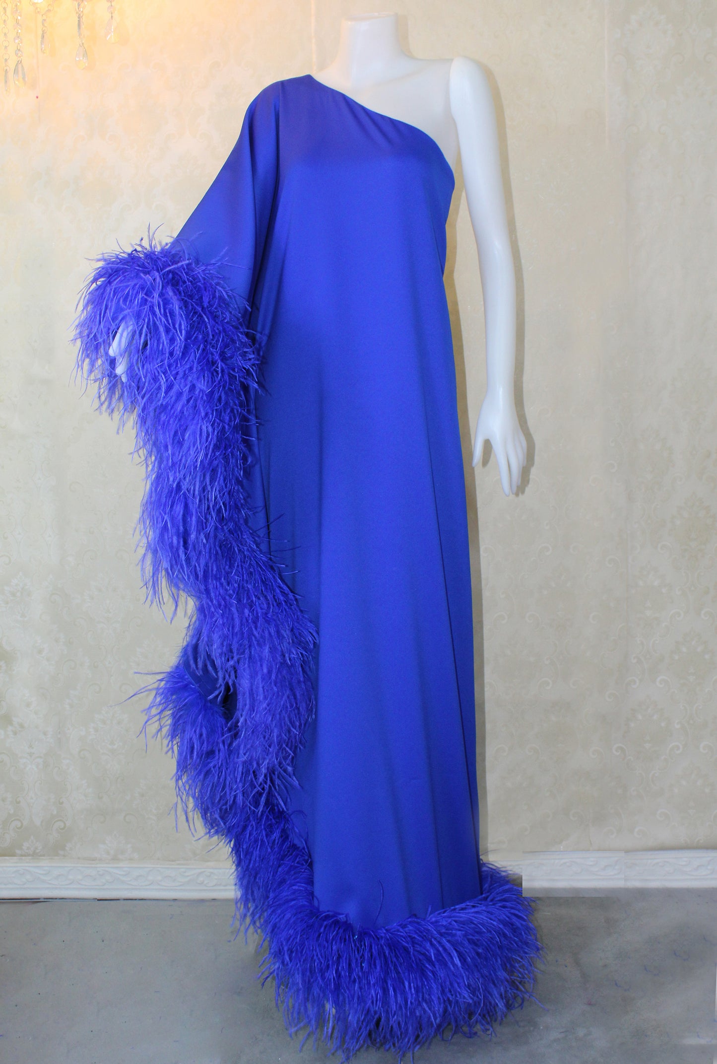 Royal Blue One-Shoulder Maxi Dress