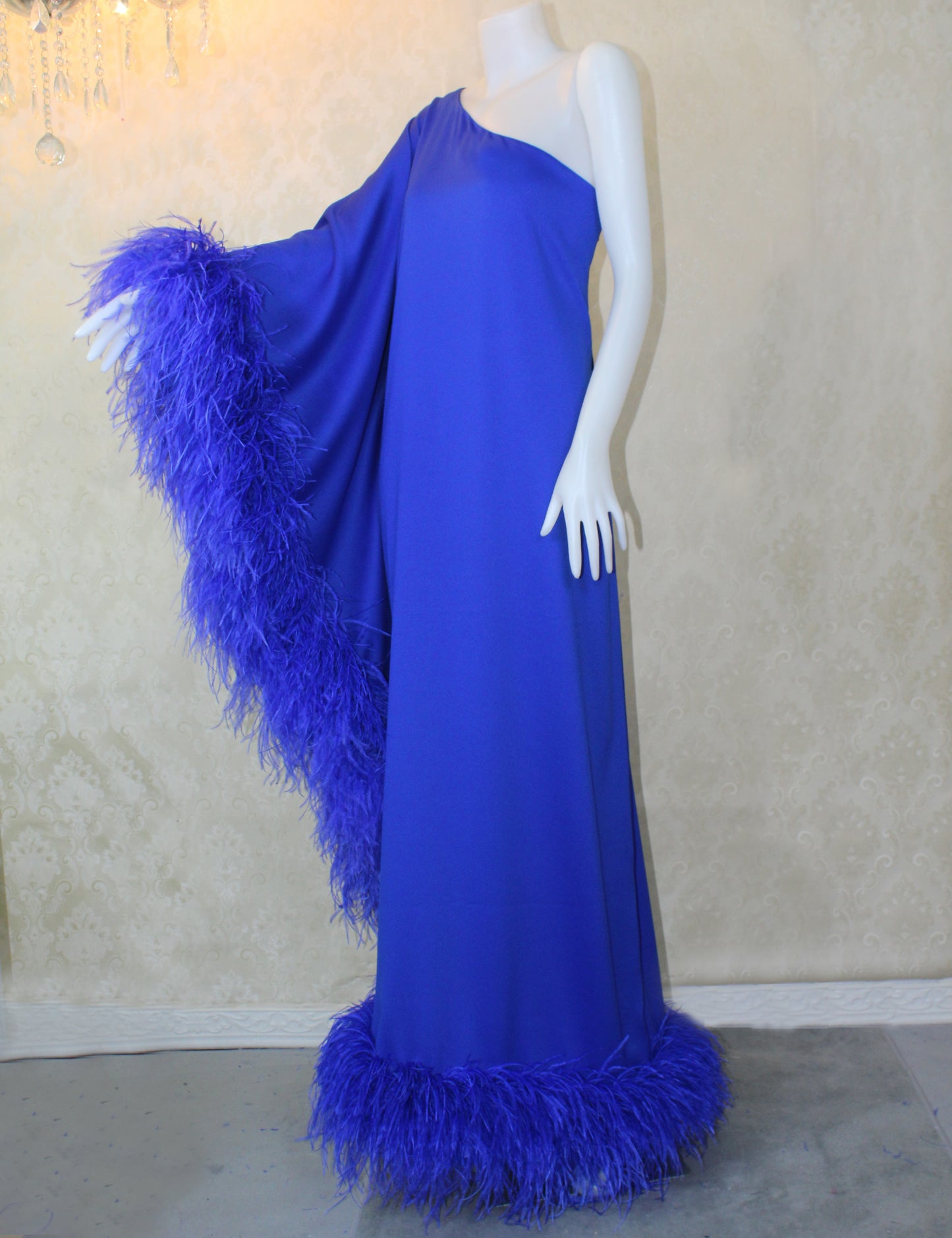 Royal Blue One-Shoulder Maxi Dress