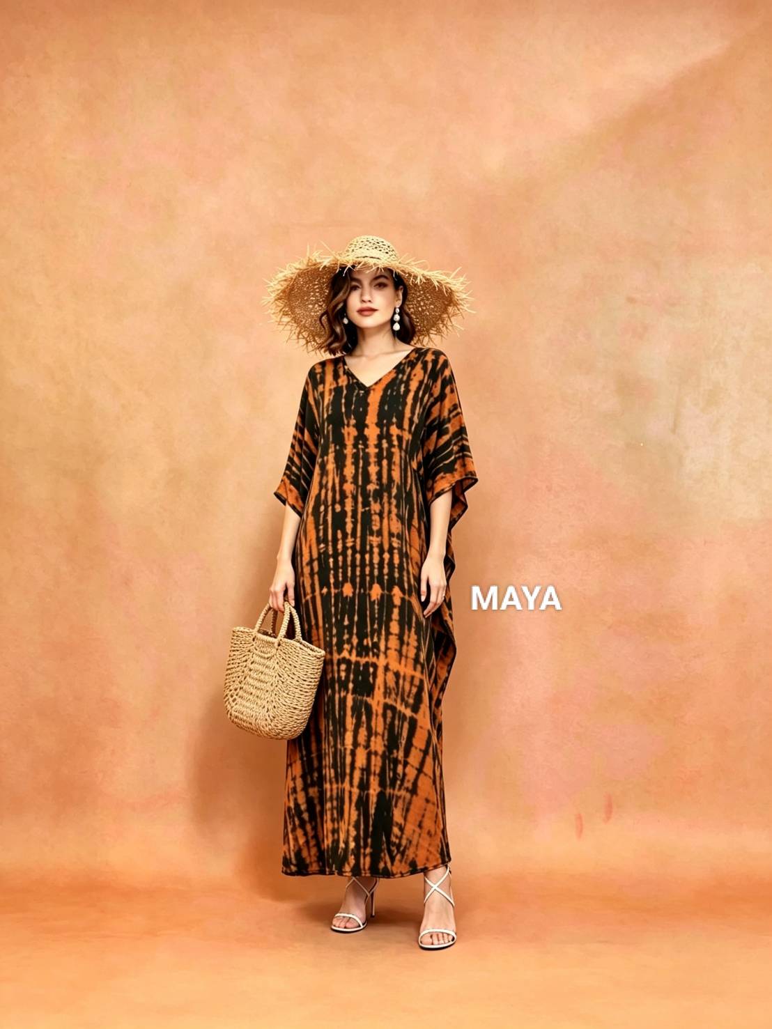 SD01 Tie Dyed Kaftan Dress, Long Kaftan Simple Dress, Bohemian Chic, Caftan for Effortless, Hand-Dyed Dress, Long Beach dress, tie dye dress