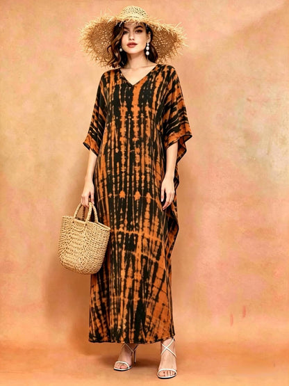 SD01 Tie Dyed Kaftan Dress, Long Kaftan Simple Dress, Bohemian Chic, Caftan for Effortless, Hand-Dyed Dress, Long Beach dress, tie dye dress