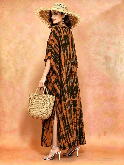 SD01 Tie Dyed Kaftan Dress, Long Kaftan Simple Dress, Bohemian Chic, Caftan for Effortless, Hand-Dyed Dress, Long Beach dress, tie dye dress
