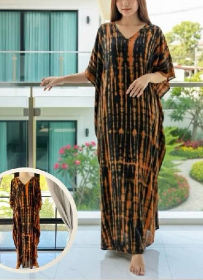 SD01 Tie Dyed Kaftan Dress, Long Kaftan Simple Dress, Bohemian Chic, Caftan for Effortless, Hand-Dyed Dress, Long Beach dress, tie dye dress