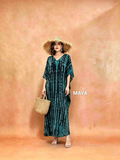 SD02 Tie Dyed Kaftan Dress, Long Kaftan Simple Dress, Bohemian Chic, Caftan for Effortless, Hand-Dyed Dress, Long Beach dress, tie dye dress (Copy)