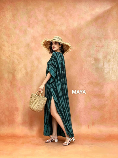 SD02 Tie Dyed Kaftan Dress, Long Kaftan Simple Dress, Bohemian Chic, Caftan for Effortless, Hand-Dyed Dress, Long Beach dress, tie dye dress (Copy)