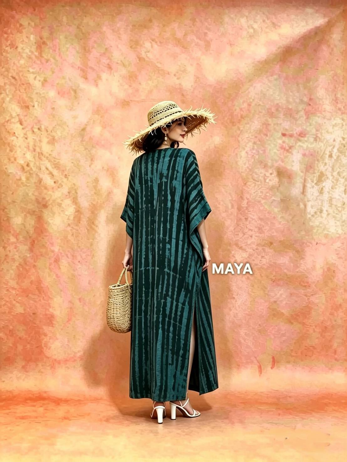 SD02 Tie Dyed Kaftan Dress, Long Kaftan Simple Dress, Bohemian Chic, Caftan for Effortless, Hand-Dyed Dress, Long Beach dress, tie dye dress (Copy)