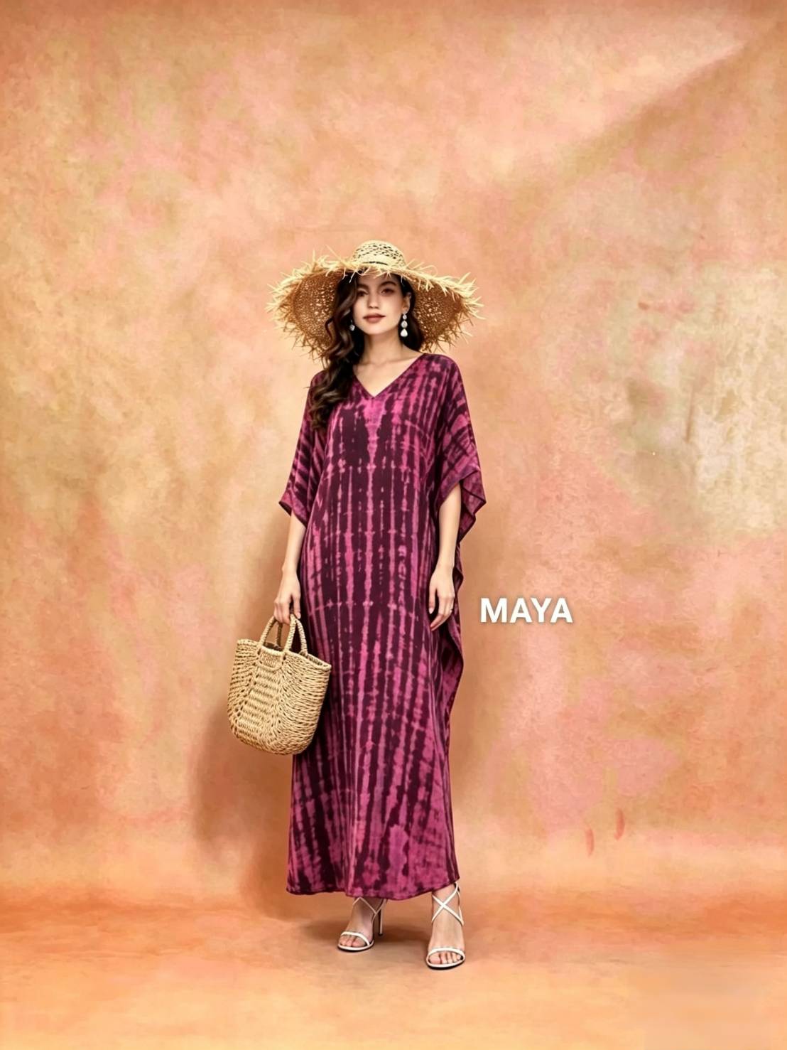 SD03 Tie Dyed Kaftan Dress, Long Kaftan Simple Dress, Bohemian Chic, Caftan for Effortless, Hand-Dyed Dress, Long Beach dress, tie dye dress (Copy) (Copy)