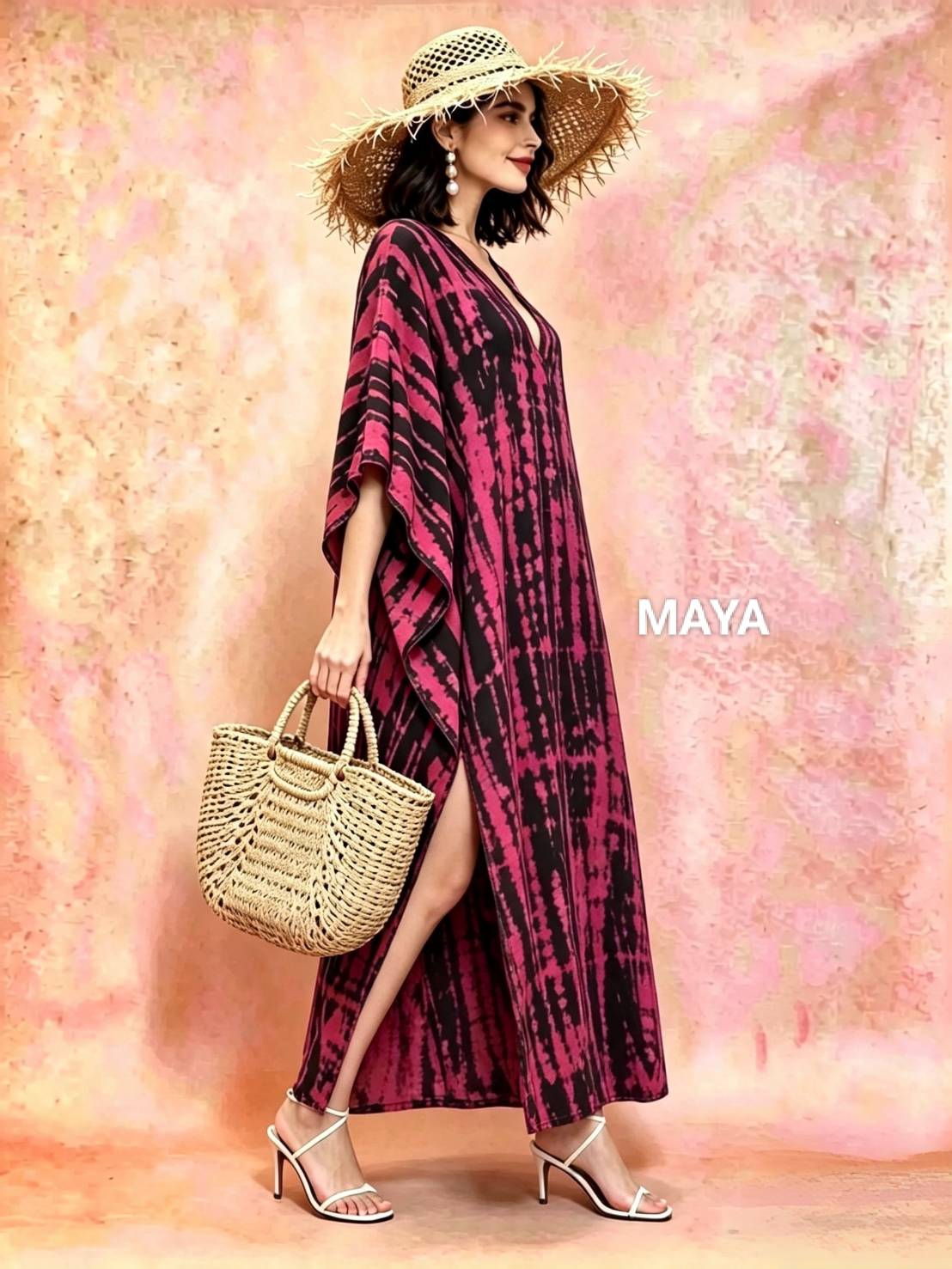 SD03 Tie Dyed Kaftan Dress, Long Kaftan Simple Dress, Bohemian Chic, Caftan for Effortless, Hand-Dyed Dress, Long Beach dress, tie dye dress (Copy) (Copy)