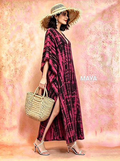 SD03 Tie Dyed Kaftan Dress, Long Kaftan Simple Dress, Bohemian Chic, Caftan for Effortless, Hand-Dyed Dress, Long Beach dress, tie dye dress (Copy) (Copy)
