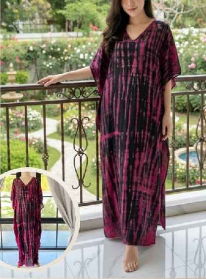 SD03 Tie Dyed Kaftan Dress, Long Kaftan Simple Dress, Bohemian Chic, Caftan for Effortless, Hand-Dyed Dress, Long Beach dress, tie dye dress (Copy) (Copy)