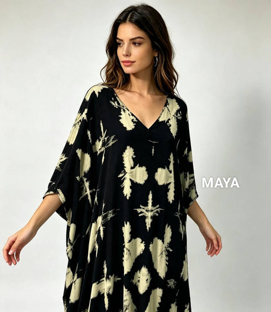 SD06 Tie Dyed Kaftan Dress, Long Kaftan Simple Dress, Bohemian Chic, Caftan for Effortless, Hand-Dyed Dress, Long Beach dress, tie dye dress