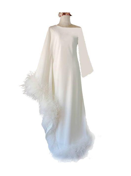 White Ivory One-Shoulder Maxi Dress