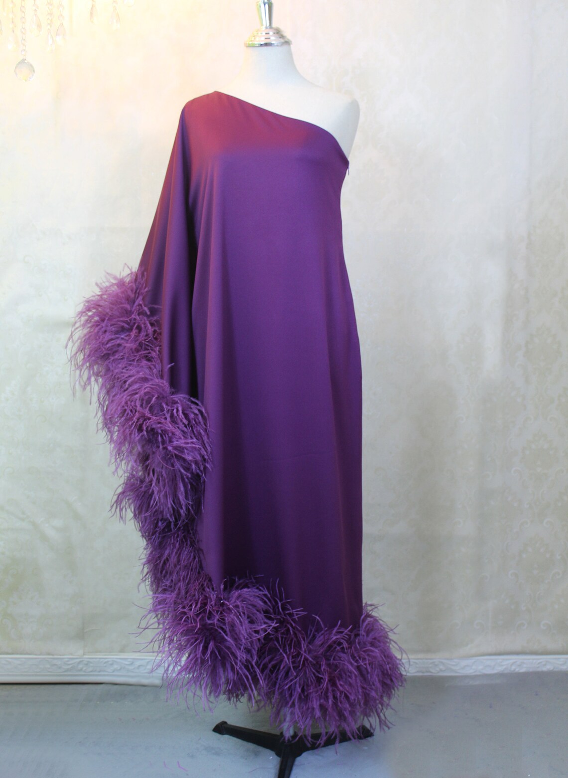 Plum Purple One-Shoulder Maxi Dress