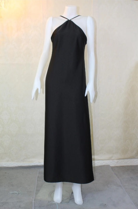 MARAYA Black Nightgown is made of high-quality satin fabric and provides comfortable use with metal adjustment straps, Maxi Slip Dress.