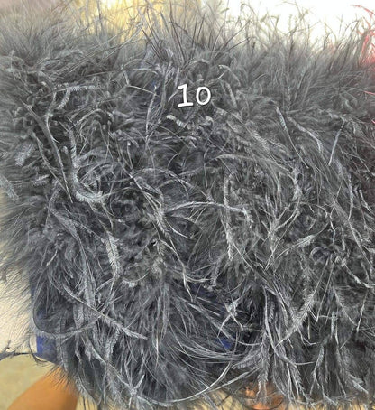 Orange Feather&Fur Mink Crop Top,Feathers are only on the front,Prom dress, Plus size clothing,cocktail dress,party dress,costume party