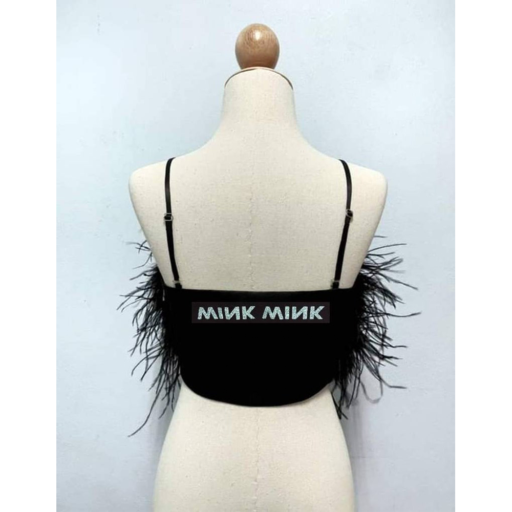 MARAYA Unique feather crop top, crop top with a personal name, Feathered crop top with your name on it., cheer dress, Personalized party dress