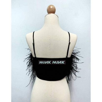 MARAYA Unique feather crop top, crop top with a personal name, Feathered crop top with your name on it., cheer dress, Personalized party dress