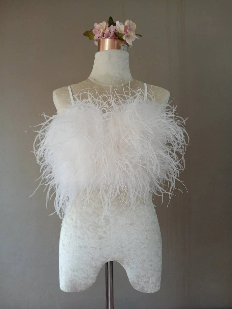 White Fur&Mink Crop Top, Prom dress, Plus size clothing,Coctail party, cocktail dress,party dress,costume party, hen night party. size 0-14 US